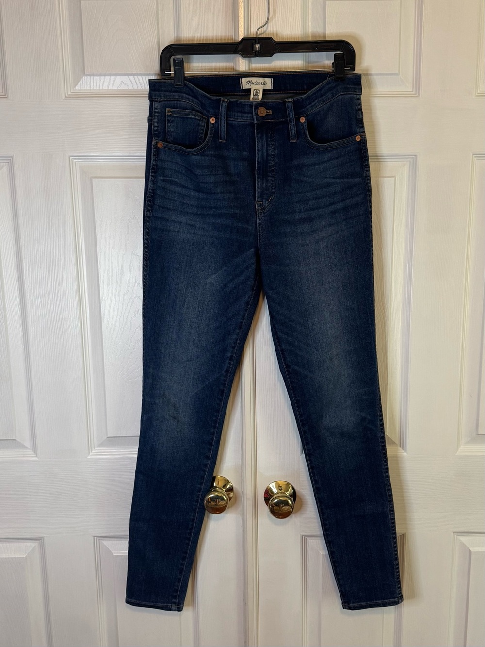 Madewell 10” High-Rise Skinny Jeans 30T Tall Dark Wash Stretch Denim
